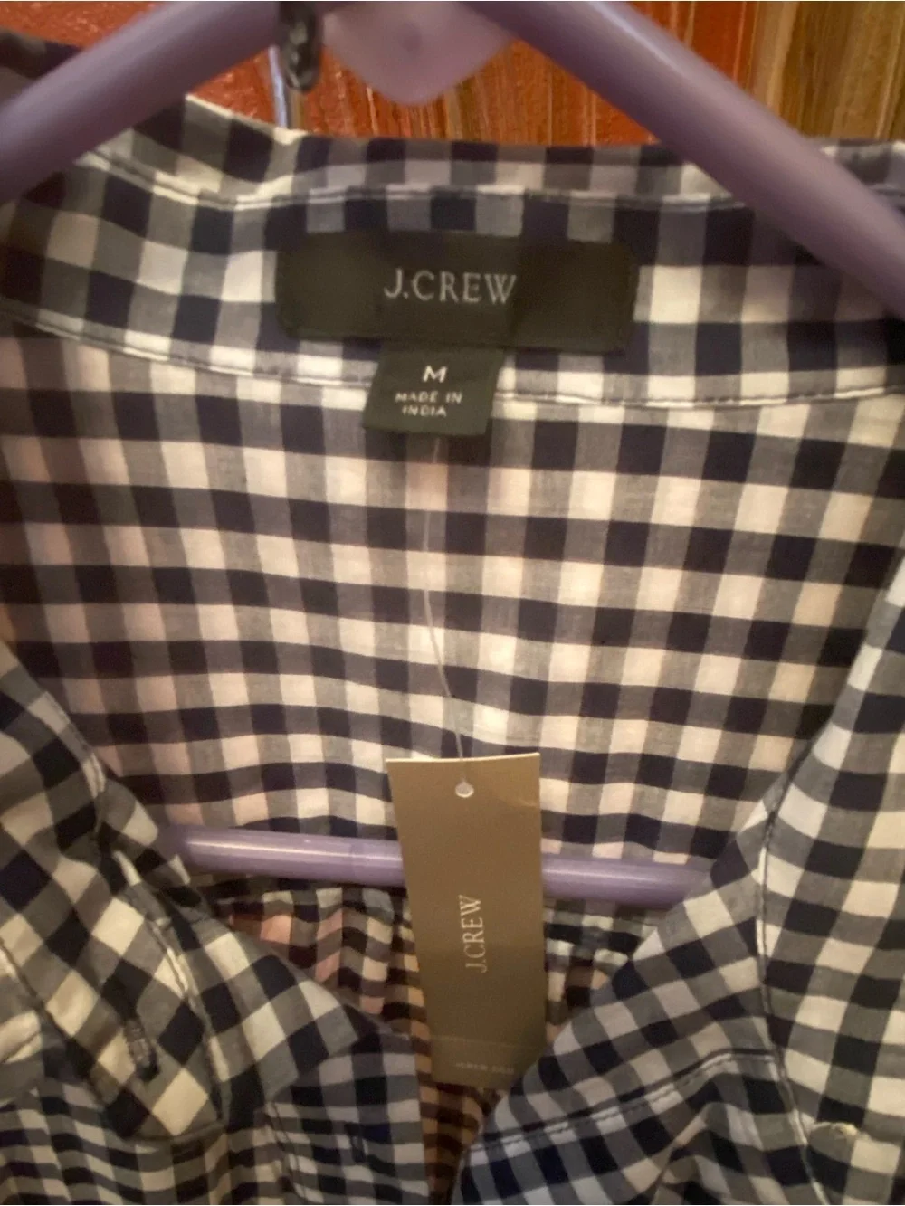 J.Crew - NEW - Gingham Cotton Voile Beach Shirt - Picture 5 of 10